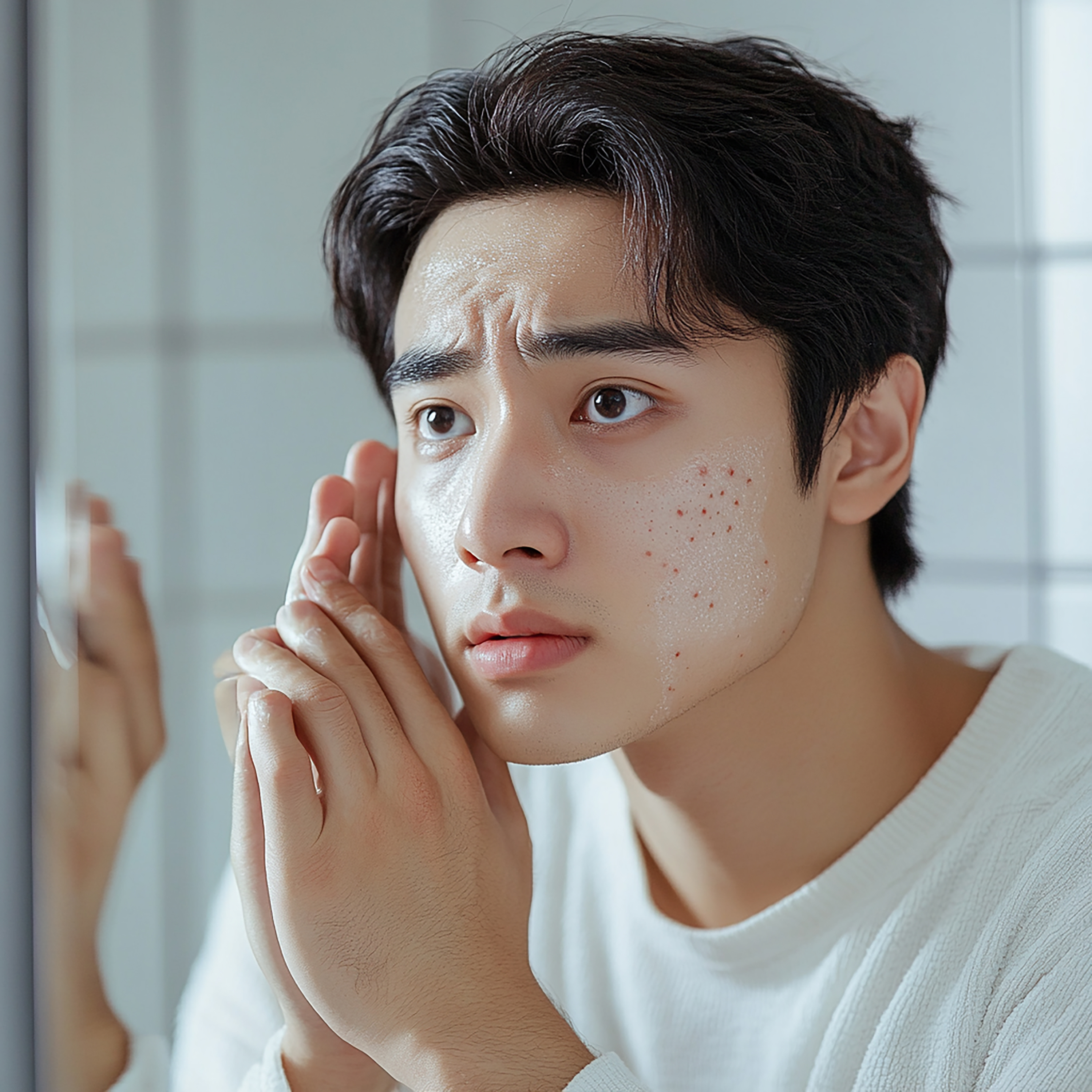 Men with healthy glowing skin